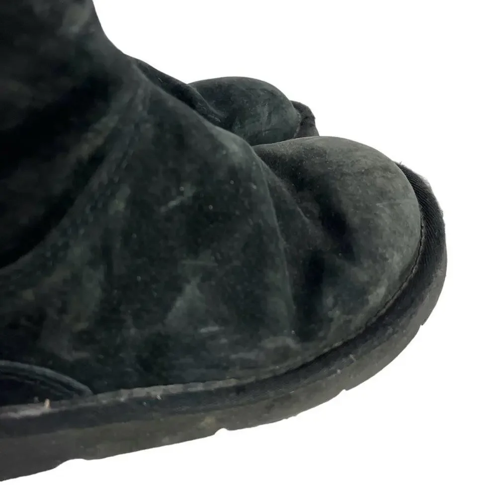 Ugg Australia Womens 5116 Mayfaire Black Side Zip Suede Genuine Leather Boots 6
